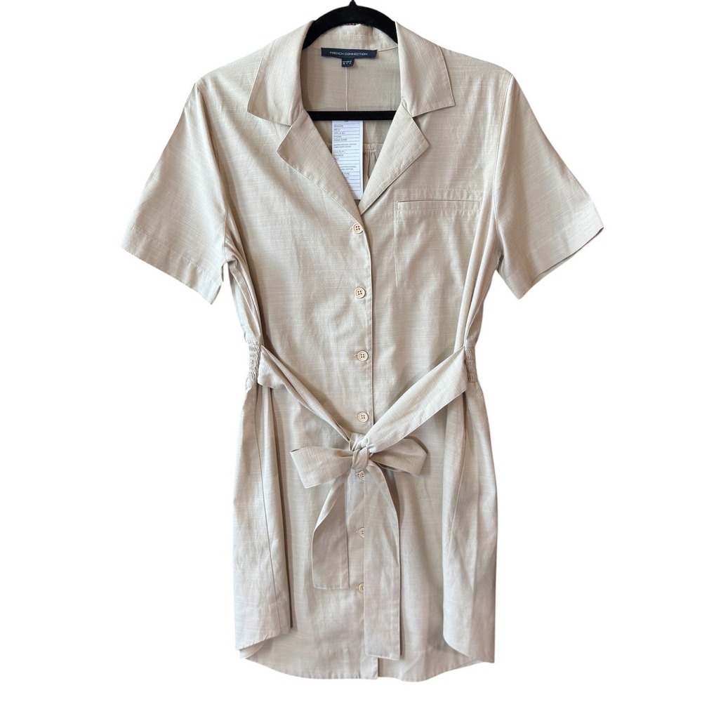 French Connection Short Sleeve Smocked Dress Women's 6 NWT